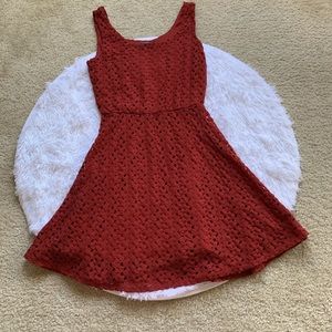 Fit and flare mini crochet lace dress